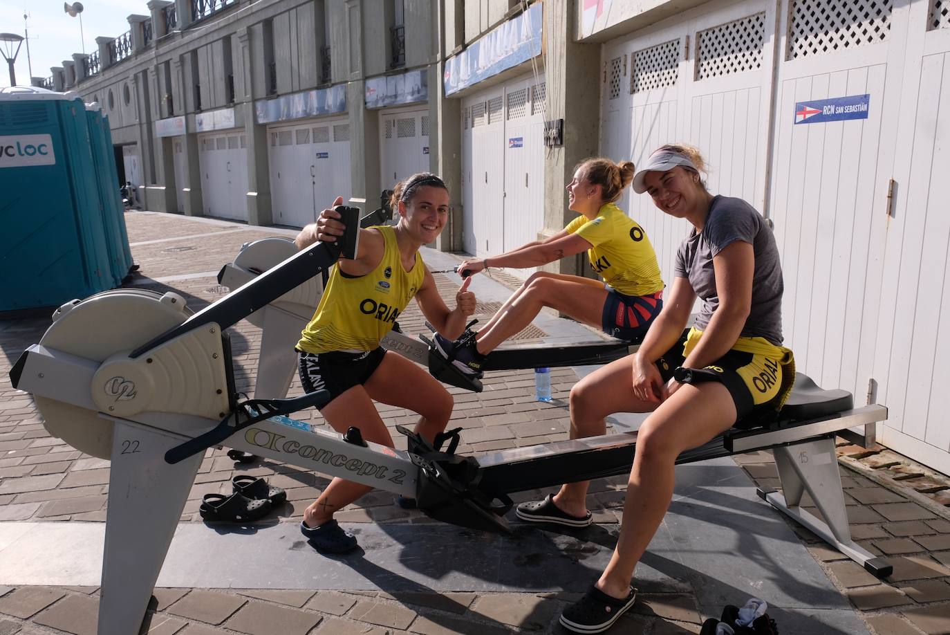 Las mejores fotos del entrenamiento de traineras a la víspera de la Bandera de La Concha