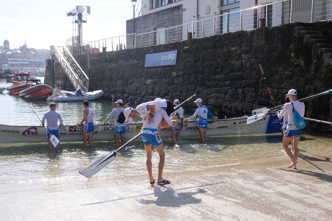 Las mejores fotos del entrenamiento de traineras a la víspera de la Bandera de La Concha