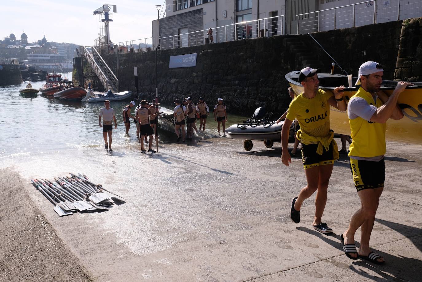 Las mejores fotos del entrenamiento de traineras a la víspera de la Bandera de La Concha