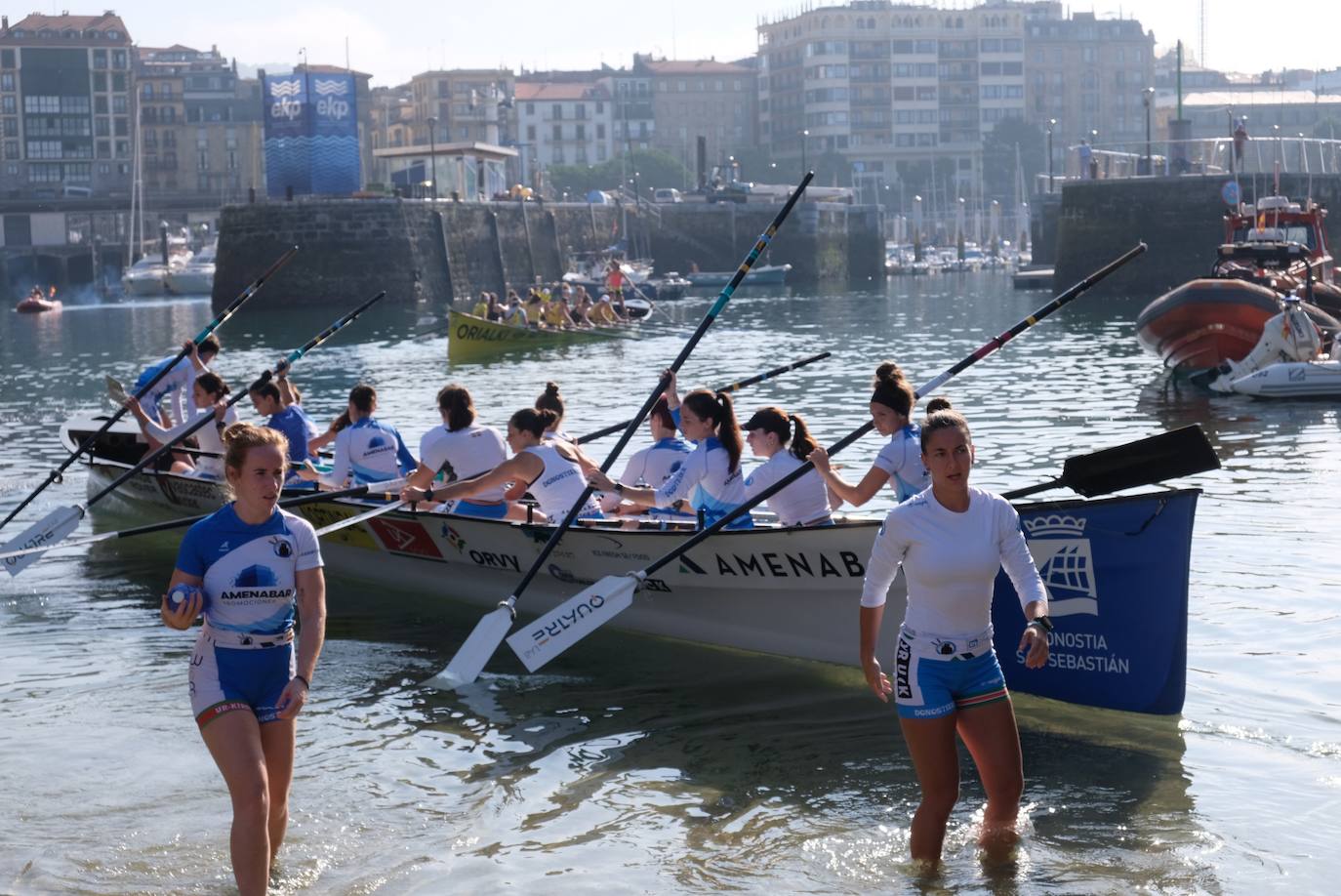 Las mejores fotos del entrenamiento de traineras a la víspera de la Bandera de La Concha