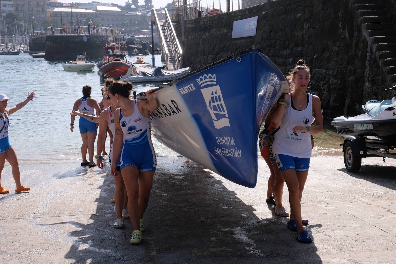 Las mejores fotos del entrenamiento de traineras a la víspera de la Bandera de La Concha