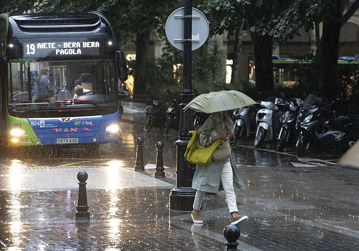 Durante esta tarde de sábado podrían caer hasta 30 litros por metro cuadrado en unja hora en cualquier punto de Gipuzkoa.