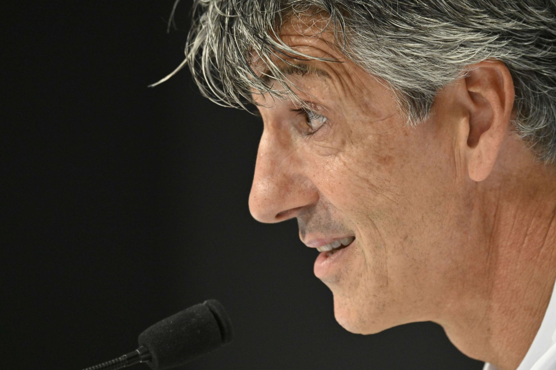 Imanol Alguacil durante la comparecencia ante los medios.