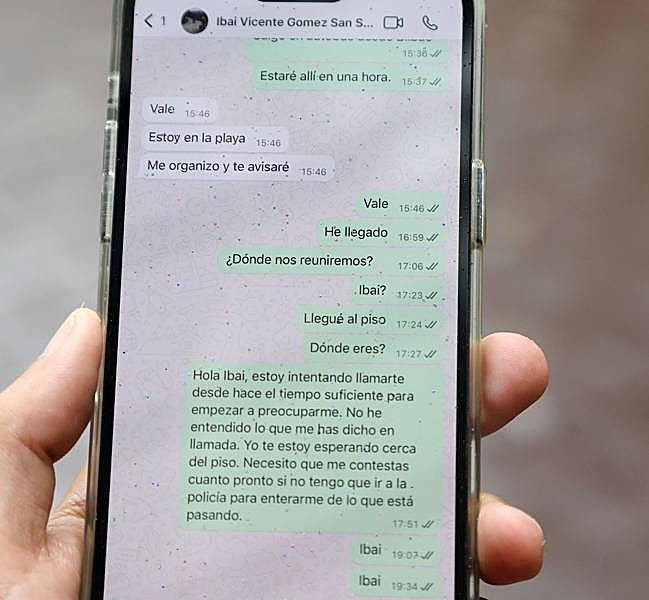 Captura del móvil de Leonardo con el supuesto estafador.