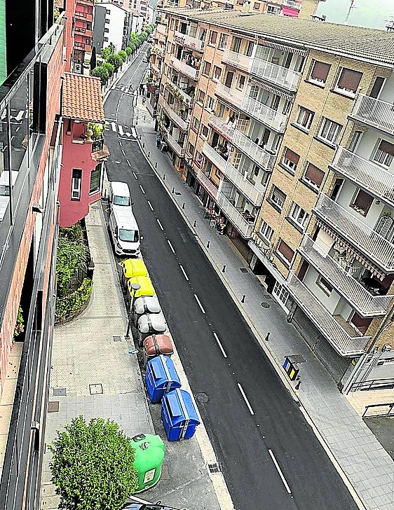 Tramo de la calle Labeaga asfaltado durante el mes de agosto.