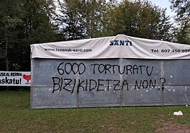 La txosna del PSE instalada en las campas de Arrate