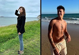 Jessica Bueno junto una playa vasca (izquierda) y Luitingo en una andaluza (derecha).