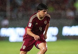 Aramburu, durante su encuentro ante Uruguay