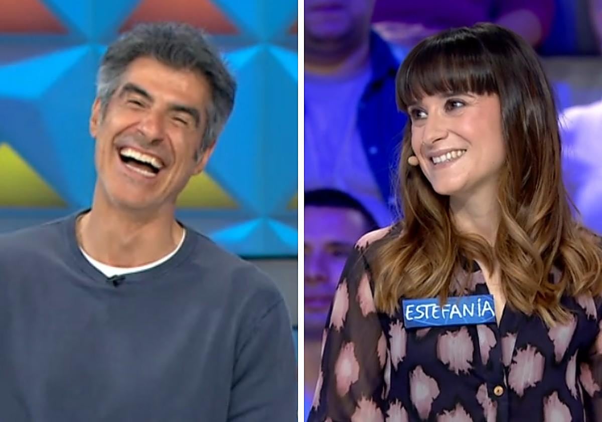 Jorge Fernández y Estefanía, en 'La ruleta de la suerte'.