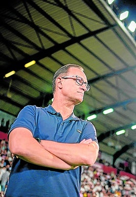 Joseba Etxeberria durante el encuentro en el Carlos Belmonte.