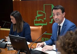 El vicelehendakari segundo y consejero de Economía, Trabajo y Empleo, Mikel Torres, este lunes en el Parlamento Vasco.