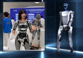 El robot de la compañía china ExRobot (izquierda) y el modelo G1 de Unitree (derecha).