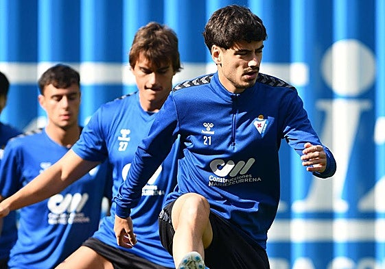 Guruzeta, en un entrenamiento en Atxabalpe.