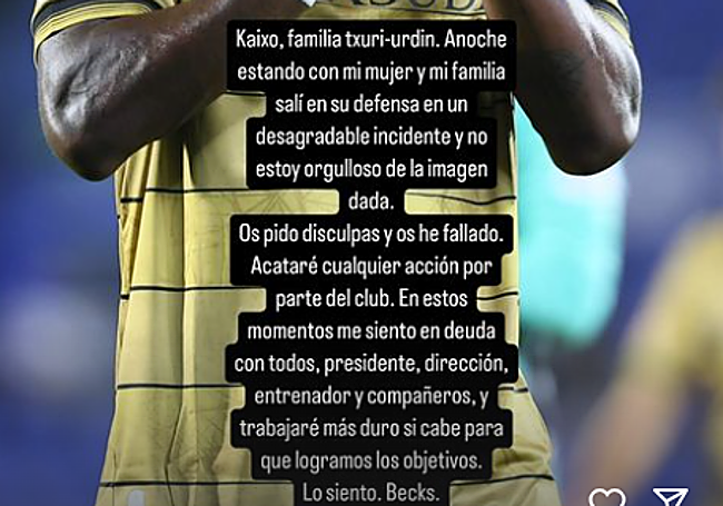 El comunicado de disculpa de Sheraldo Becker en Instagram