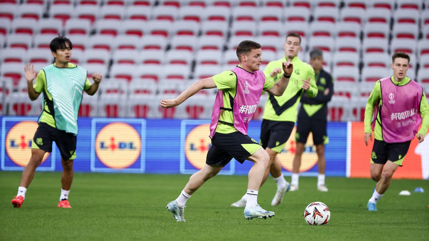 El entrenamiento de la Real en el Allianz Riviera