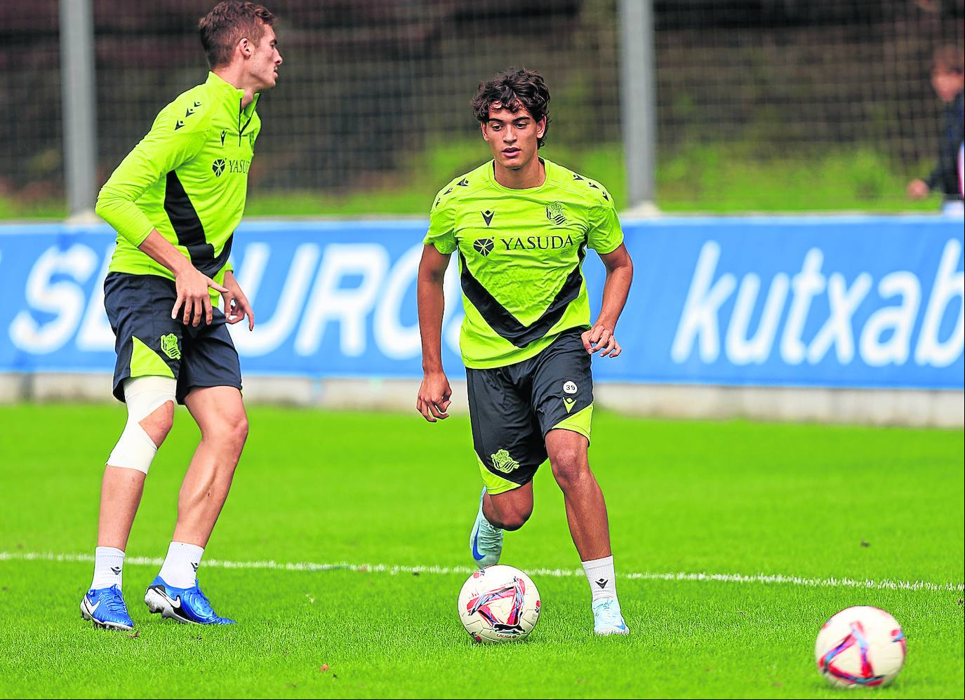 Álex Marchal, en unentrenamiento en Zubieta