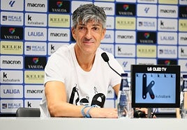 Imanol Alguacil, en la rueda de prensa de este viernes