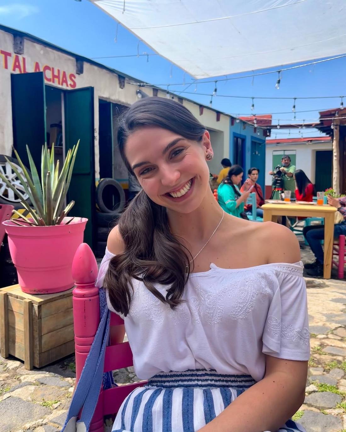 Katixa Mecerreyes en el set de grabación de 'Minas de Pasión'.