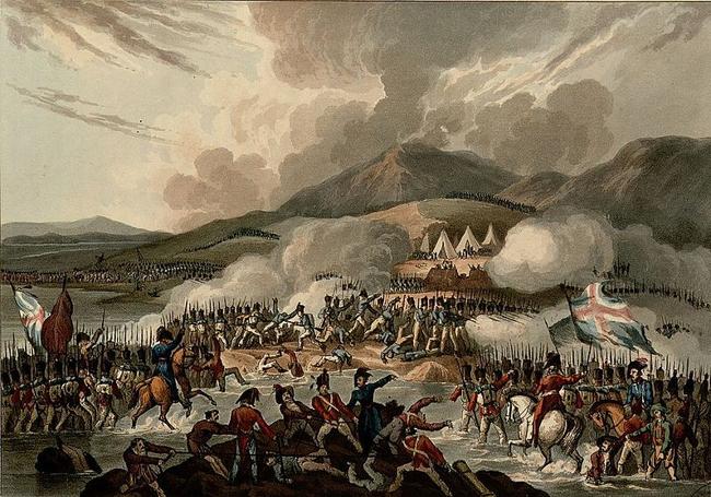 Batalla del Bidasoa, 7 de octubre de 1813. Grabado para el libro de James Jenkins sobre las campañas de Wellington (c. 1815)