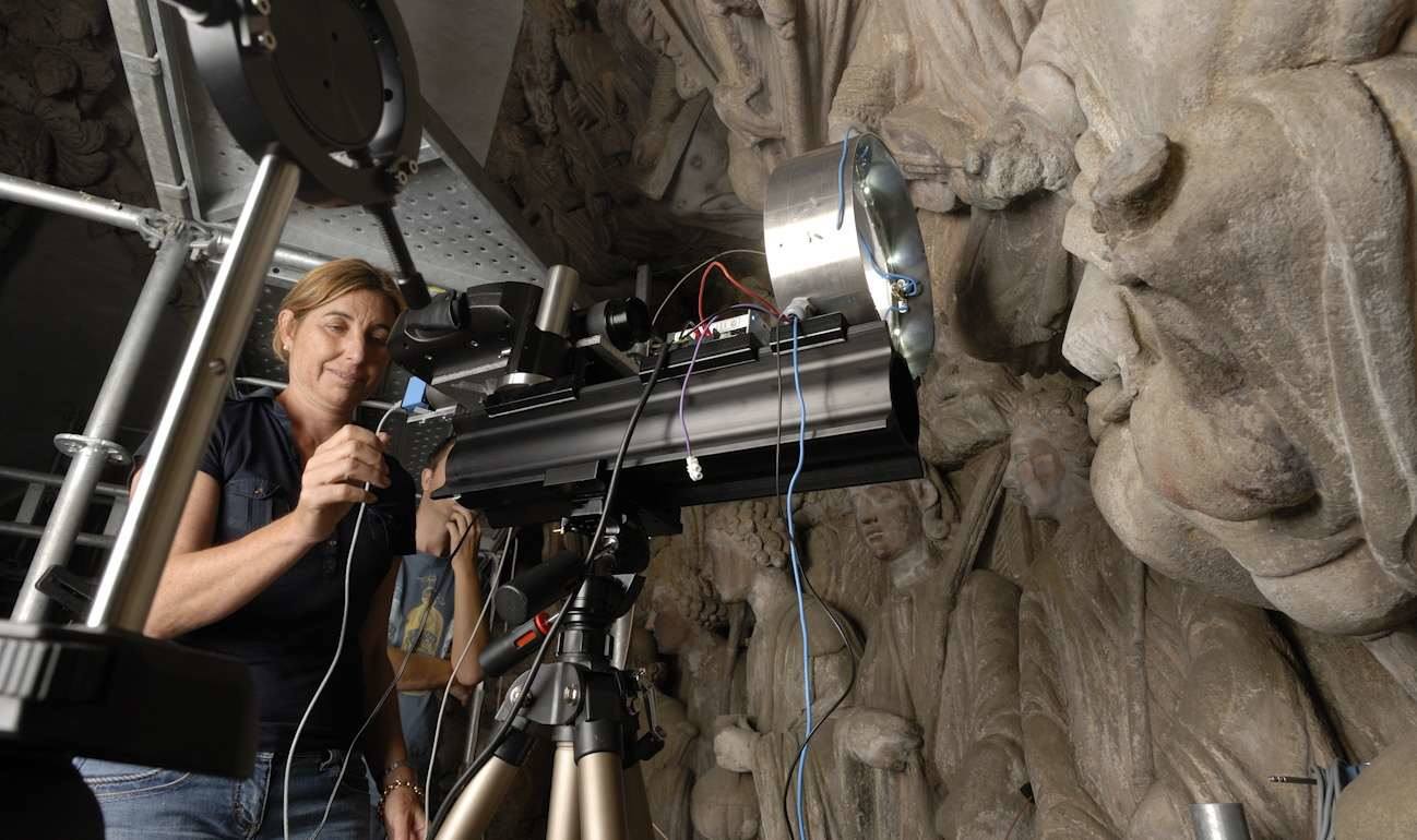 Ana Laborde, en los trabajos de restauración en 2011.