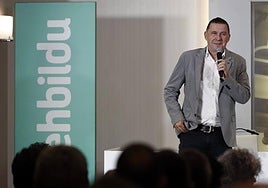 El coordinador general de EH Bildu, este sábado en Pamplona.