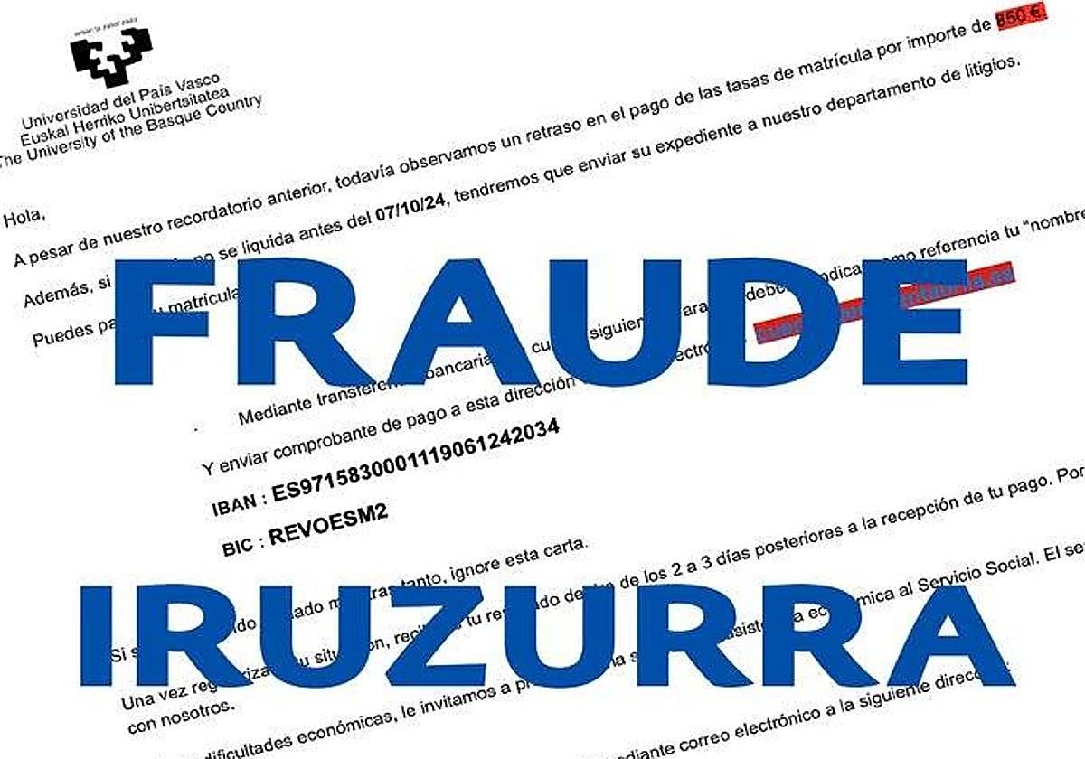 El correo enviado a los alumnos de la universidad.