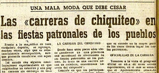 Cabecera del artículo publicado en DV el 12 de octubre de 1949.