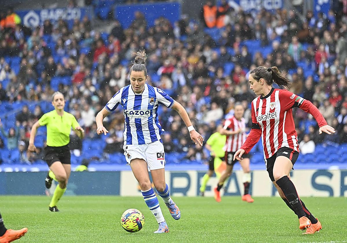 Último derbi disputado en el Reale Arena la pasada temporada.