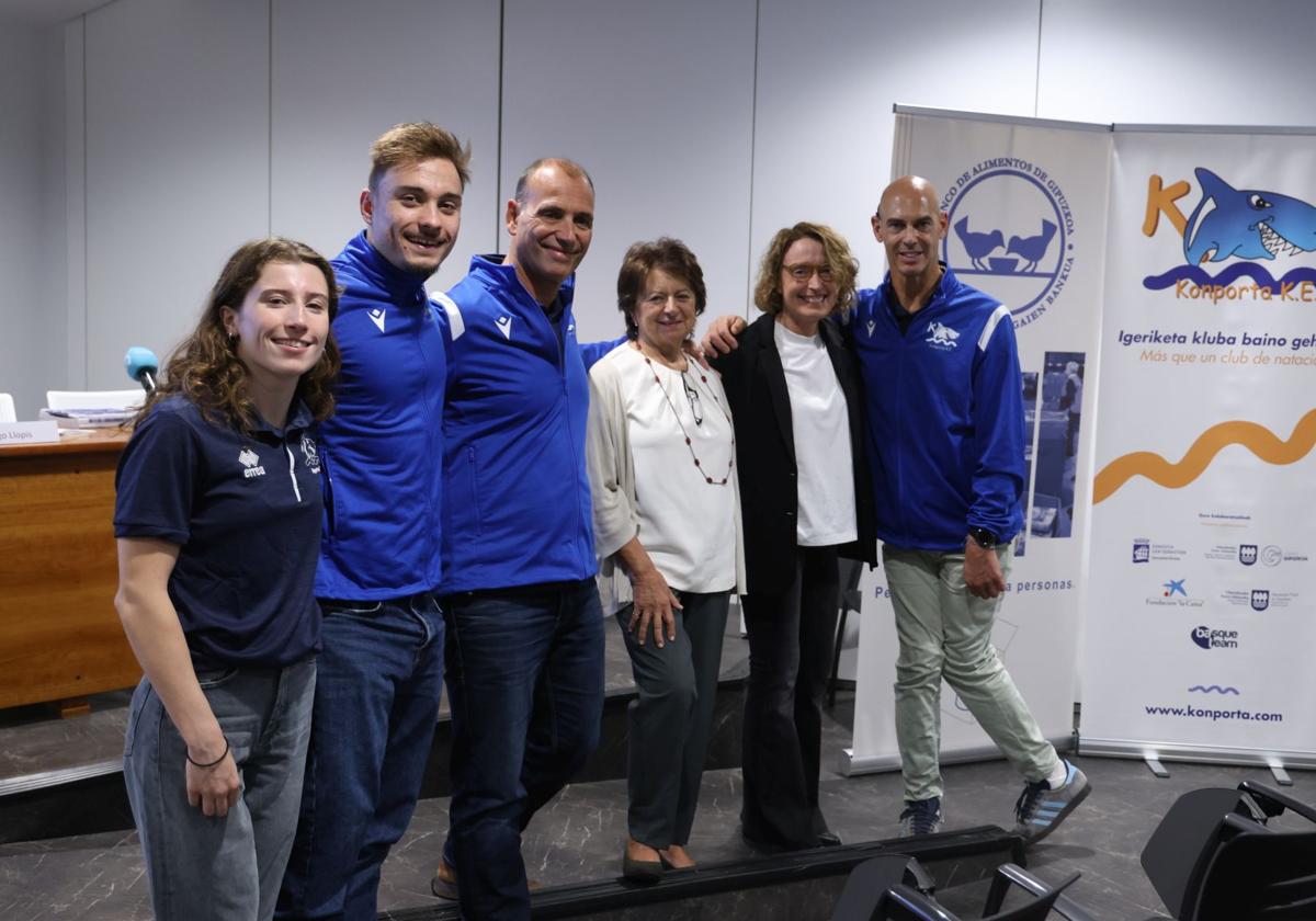 Los nadadores Nahia Zudaire, Iñigo Llopis y Richard Oribe han sido presentados esta mañana como los nuevos embajadores de la Gran Recogida 2024.