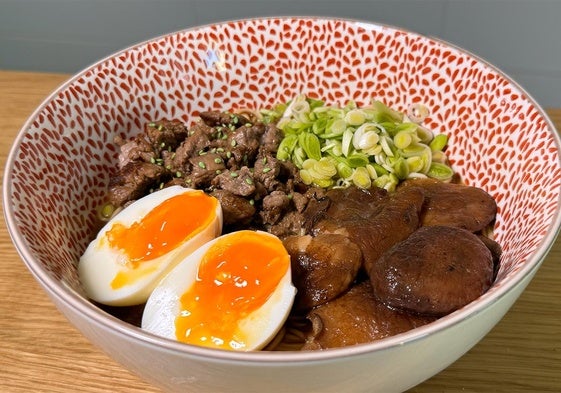 Receta de ramen de miso y solomillo