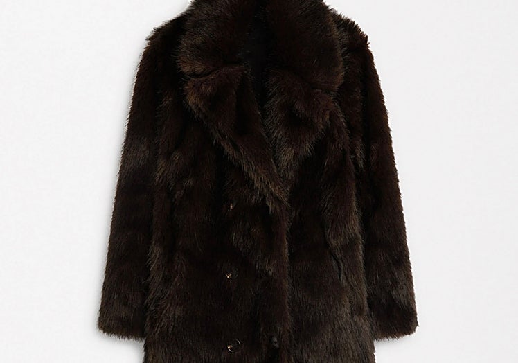 Abrigo de pelo marrón de Parfois