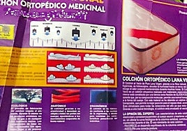 Parte del folleto entregado a Luis para llevar a cabo la venta del colchón.