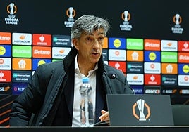 Imanol Alguacil durante su comparecencia ante los medios.