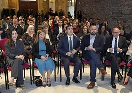 Tejeria, San José, Pradales, Alonso y González, en el Palacio Villa Suso, en el acto del Día de la Memoria organizado por Gogora.