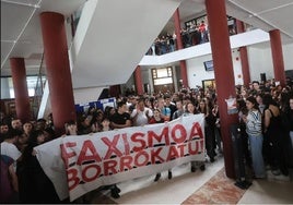 Escrache contra el profesor de la UPV el pasado mes de septiembre