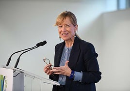 La diputada general de Gipuzkoa, Eider Mendoza, interviene en un foro de este periódico.