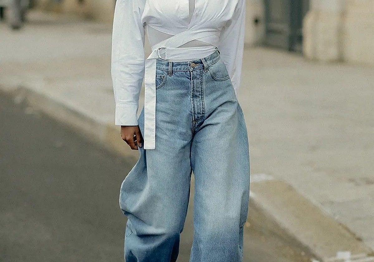 'Barrel pants' en 'denim'