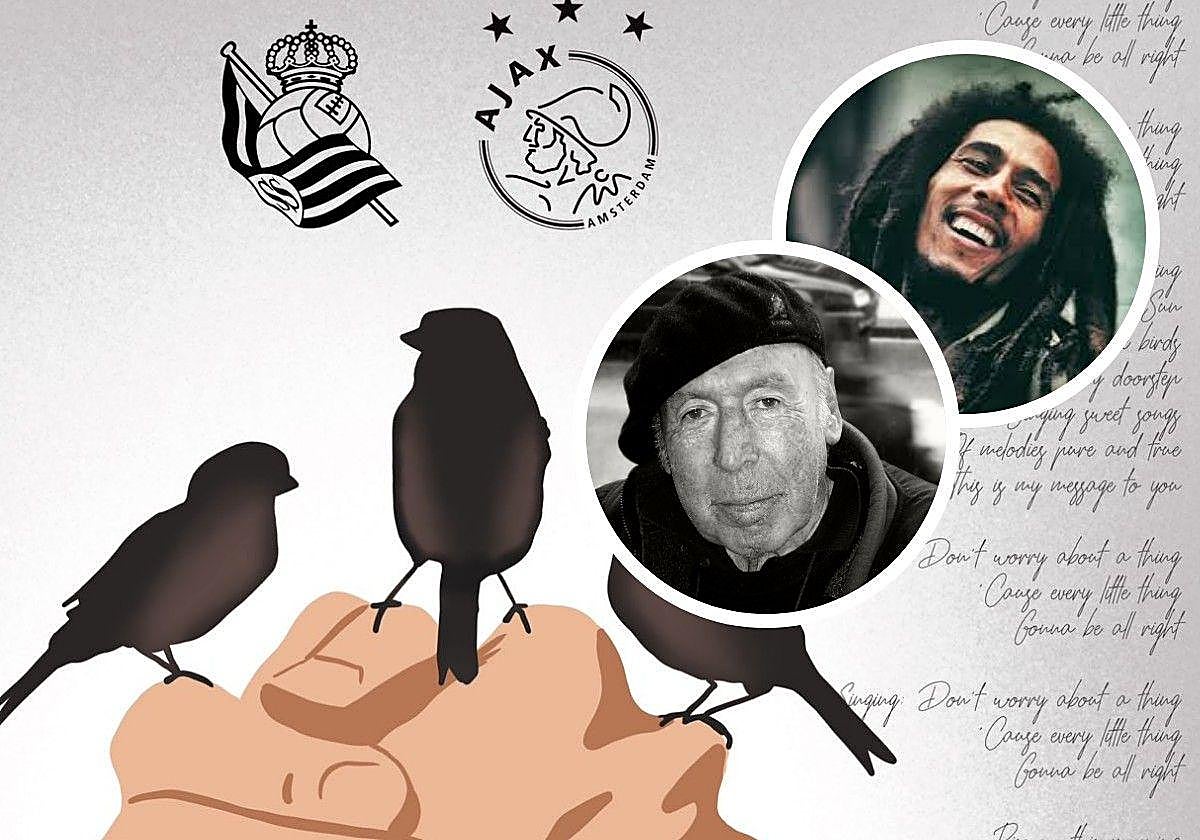 El cartel publicado por la Real previo al partido ante el Ajax.