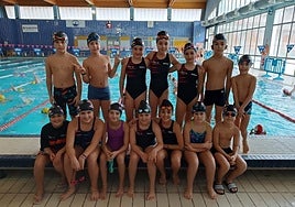 Alevines de Eibar Igerixan en la 2ª Jornada de Liga en la piscina del polideportivo Agorrosin de Bergara.