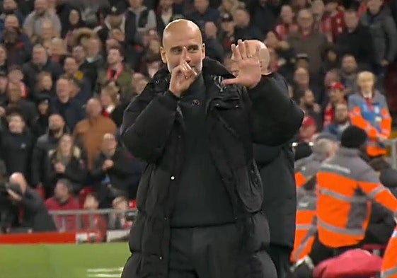 Gesto de Guardiola a la afición del Liverpool