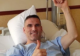 Arbilla, tras ser operado para paliar su pubalgia.