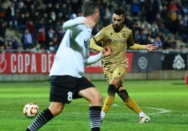 Brais Méndez anota el gol de la victoria ante el Conquense.