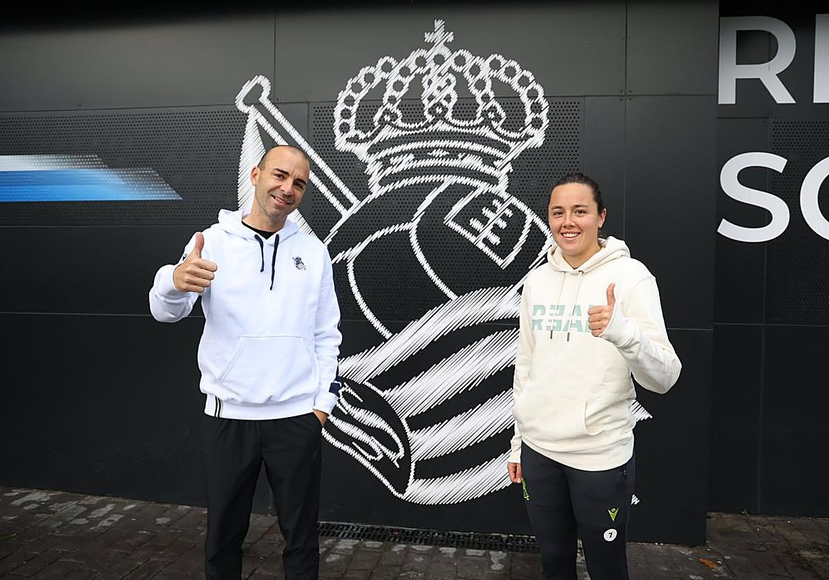 Sánchez Vera y Amaiur, ayer en Zubieta.