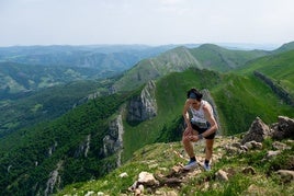 La corredora elgetarra Oihana Kortazar durantela disputa de la prueba de KV en Txindoki