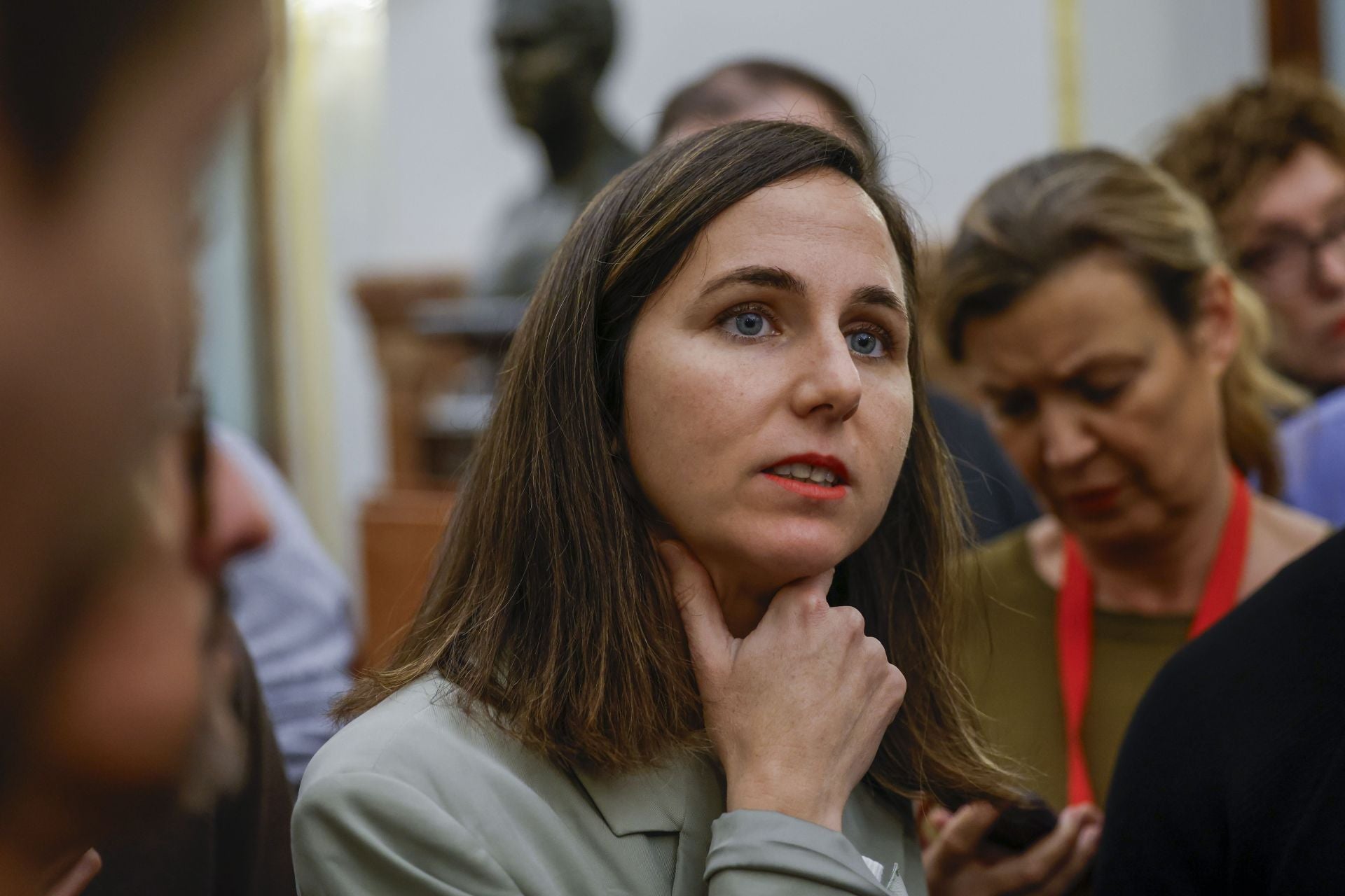 Ione Belarra, este miércoles en los pasillos del Congreso de los Diputados.