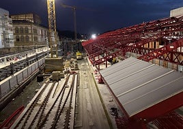 Obras del TAV en la Estación del Norte en Donostia.