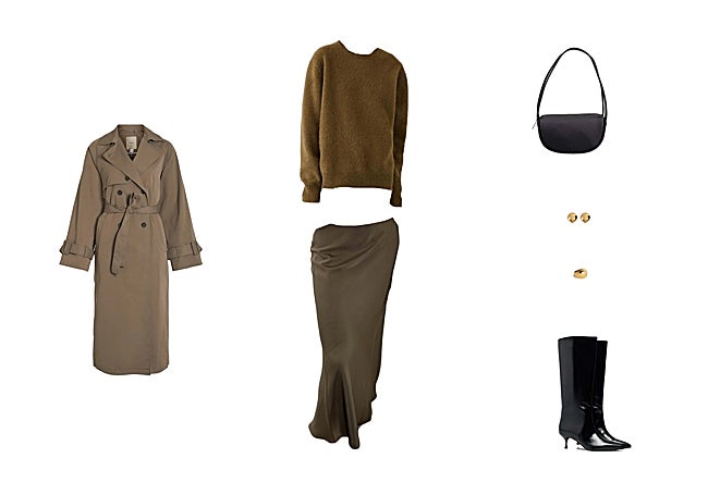 Look formal con falda y bolso de The Pass