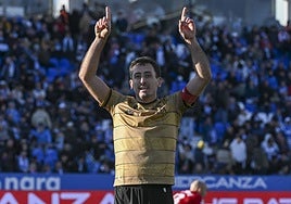 Oyarzabal celebra su gol ante el Leganés.