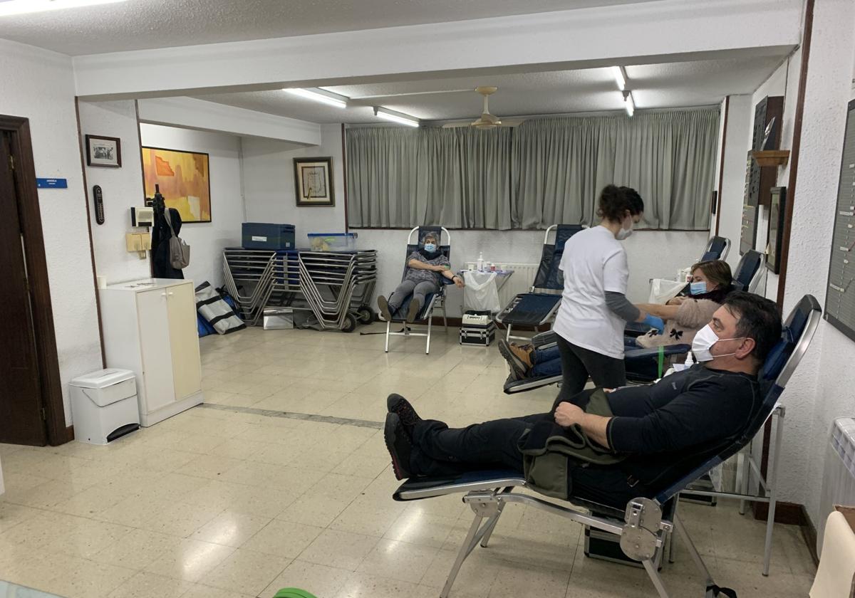 Imagen de una de las sesiones de donación de sangre realizadas en Beasain