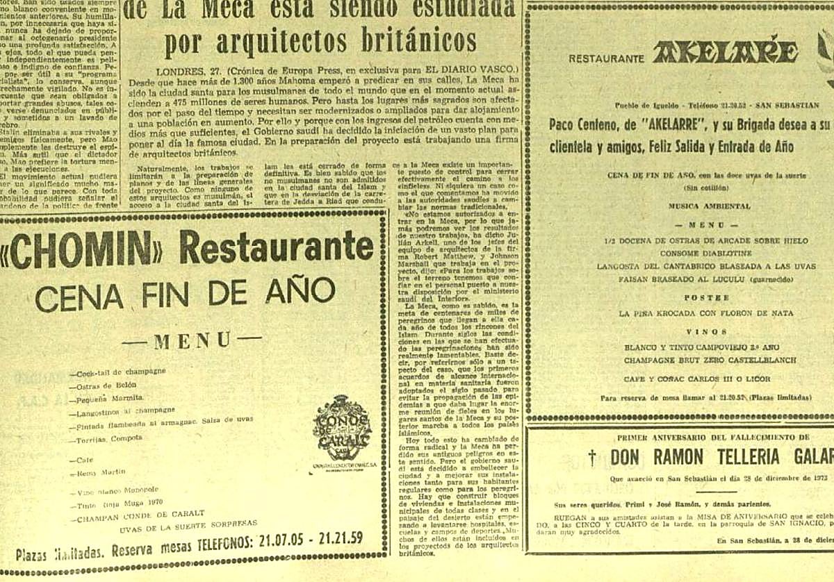 ¡Feliz 1975 con ostras y angulas!